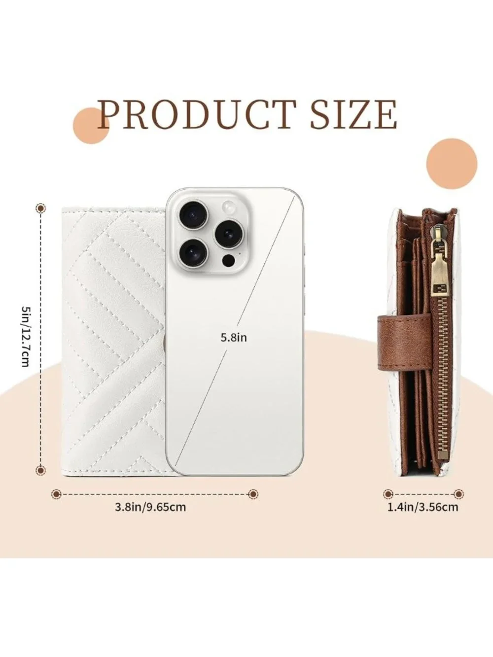 Vegan Leather Small Wallet for Women | RFID Blocking Bifold with Zipper Pocket